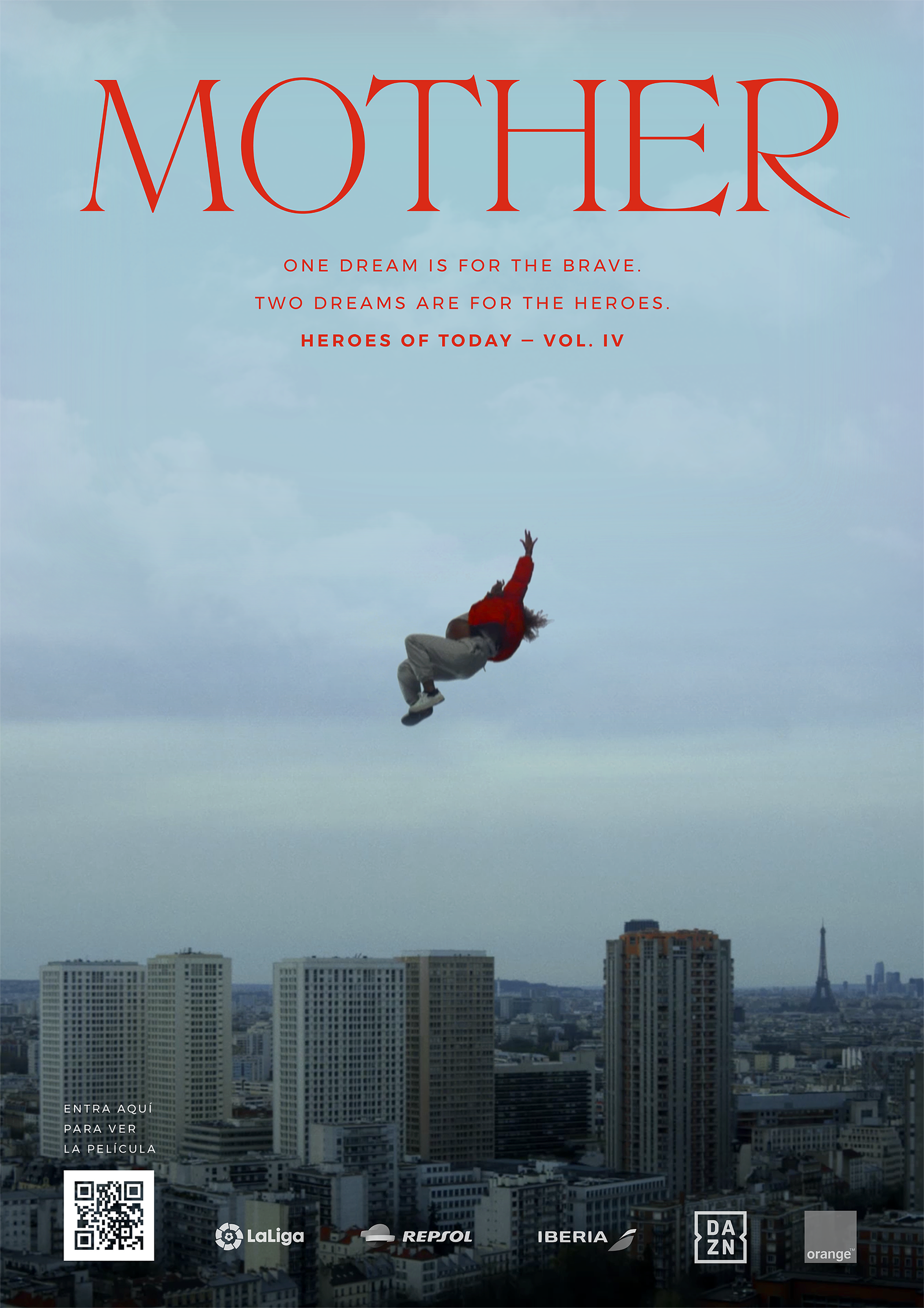 Poster image of female falling through the air in Paris