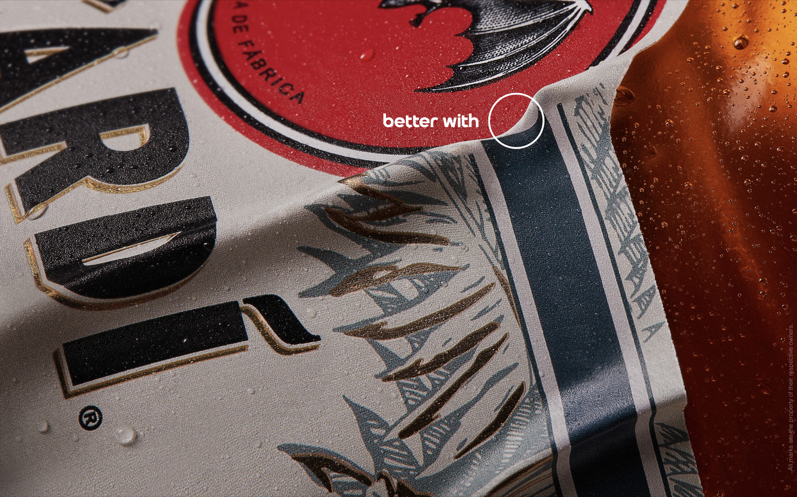 Rum and Pepsi campaign hero image showing close-up of label with logo